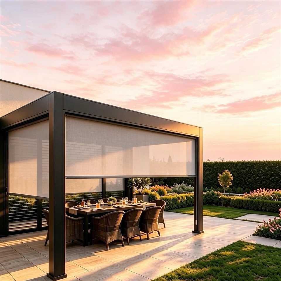 Aluminium Gazebo With Louvered Roof