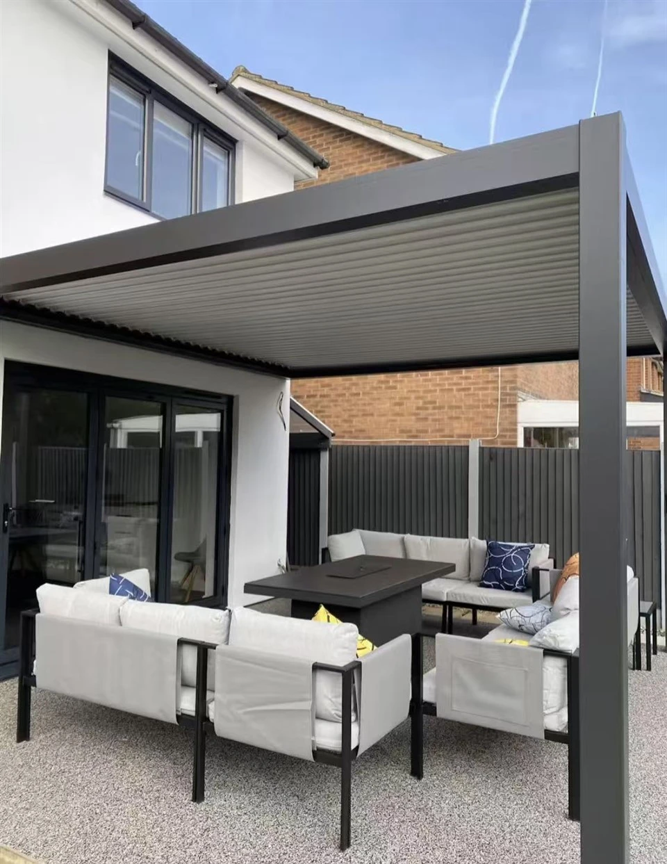 Modern Minimalist Black Aluminum Pergola