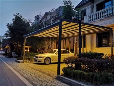 Built-In LED Strip Folding Retractable Sun Shade Roof